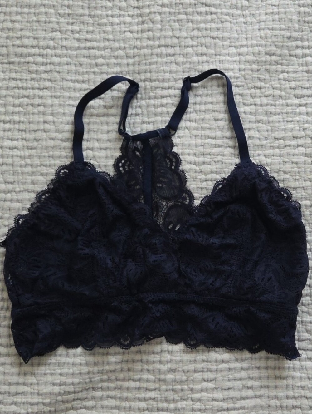Racerback Lace Bralette - Navy Blue